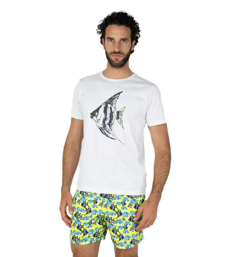 Zeybra T-SHIRT UOMO 100% COTONE SUPIMA BIANCO