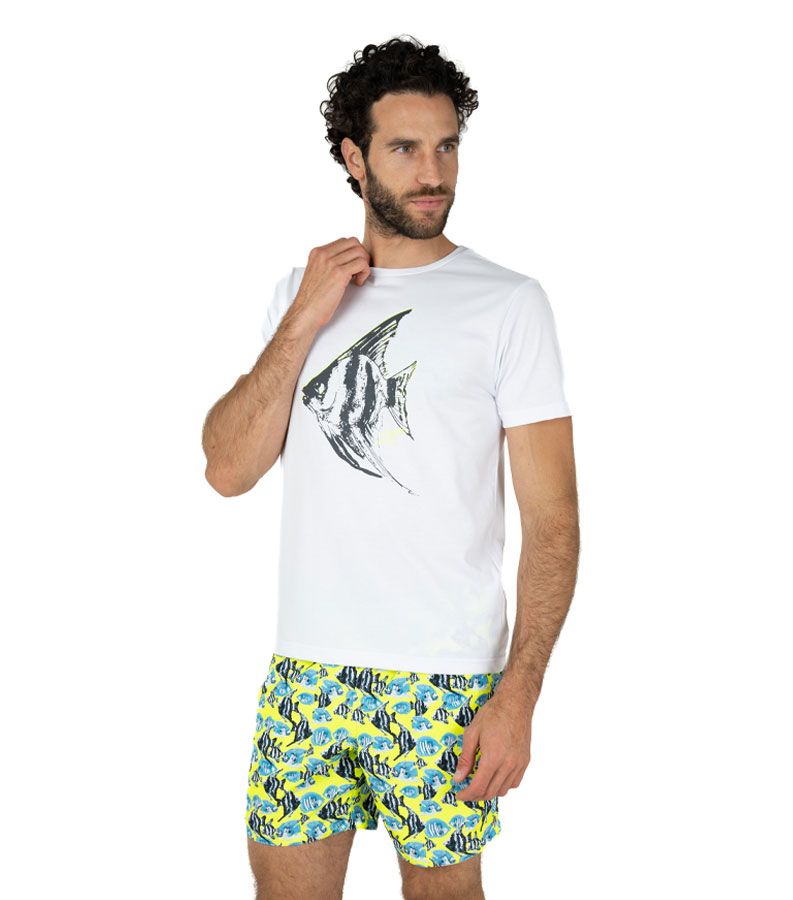 Zeybra T-SHIRT UOMO 100% COTONE SUPIMA BIANCO