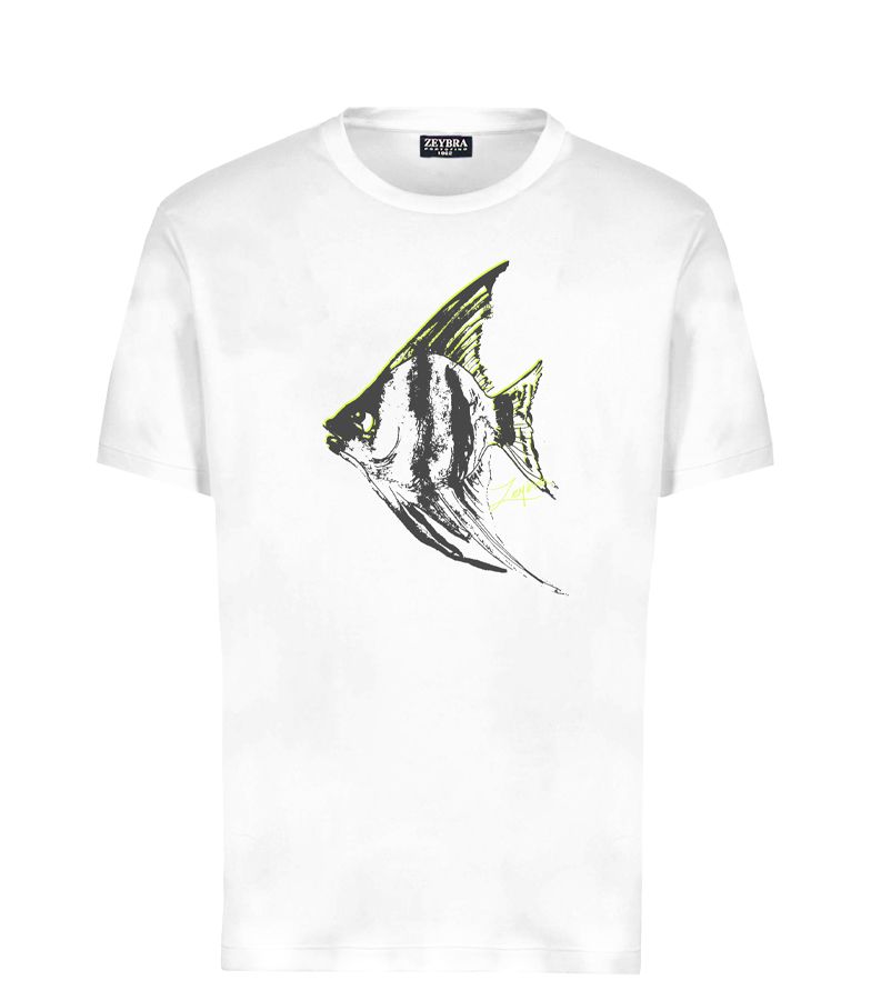 Zeybra T-SHIRT UOMO 100% COTONE SUPIMA BIANCO