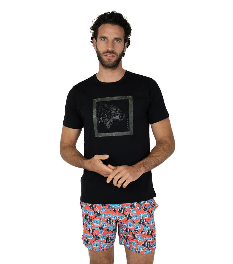 Zeybra T-SHIRT UOMO 100% COTONE SUPIMA NERO