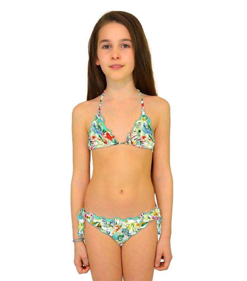 Zeybra TRIANGOLO BAMBINA ARRICCIATO BOTANIC BIANCO