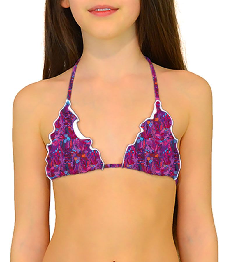 Zeybra TRIANGOLO BAMBINA ARRICCIATO BOTANIC FUXIA