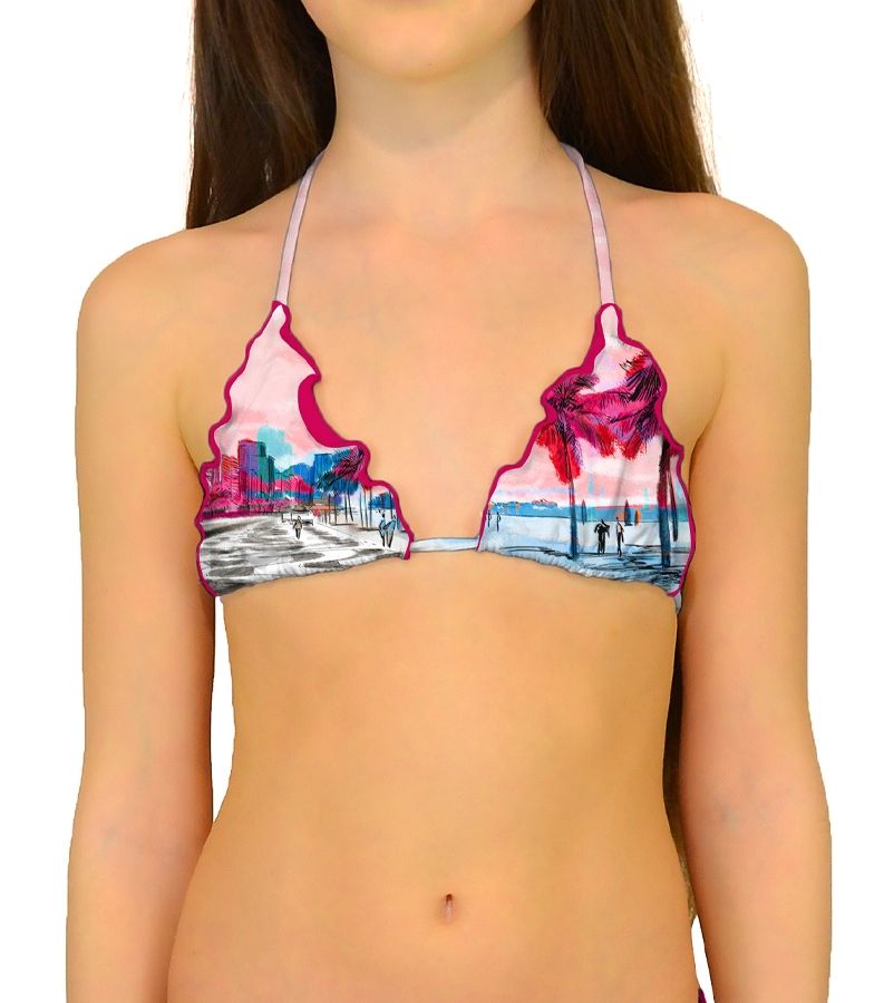 Zeybra TRIANGOLO BAMBINA ARRICCIATO BRASILE ROSA