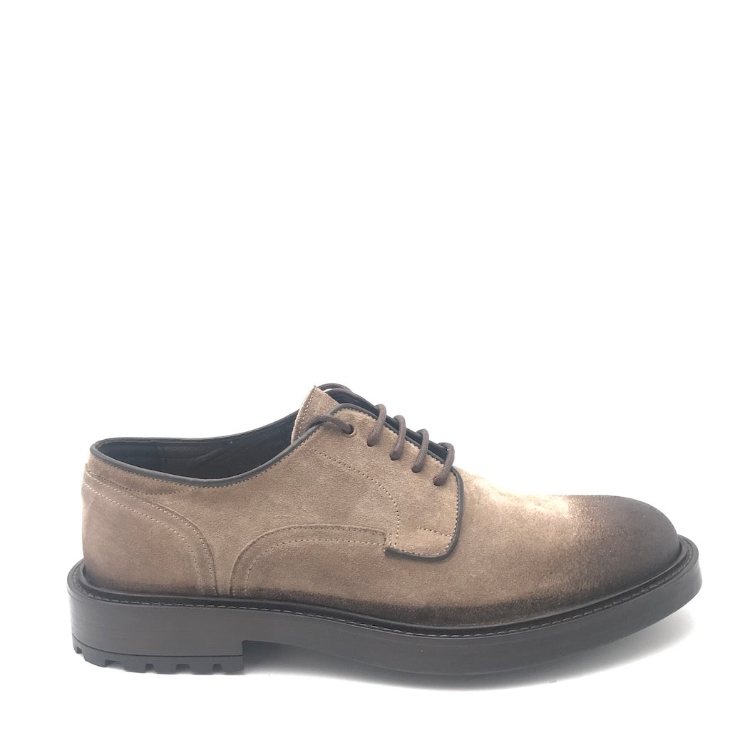 Zulian Calzature Allacciata in crosta anticata taupe