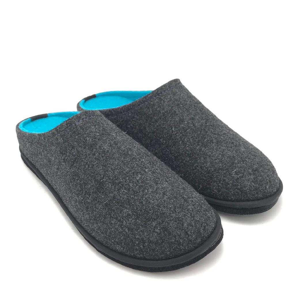 Zulian Calzature Ciabatta Easy Bicolor Antracite-blu Fluo