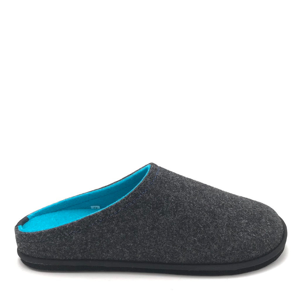 Zulian Calzature Ciabatta Easy bicolor antracite-blu fluo