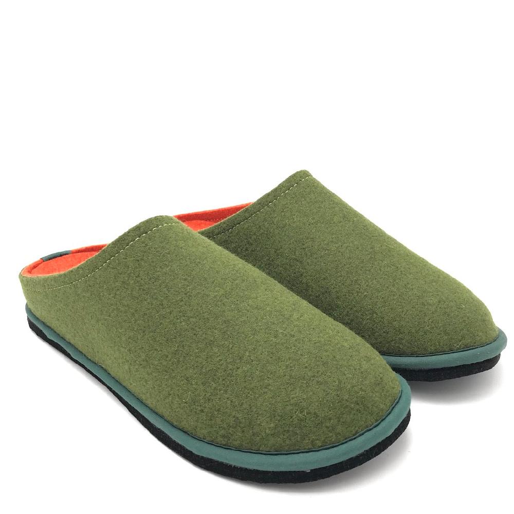 Zulian Calzature Ciabatta Easy Bicolor Muschio-arancione