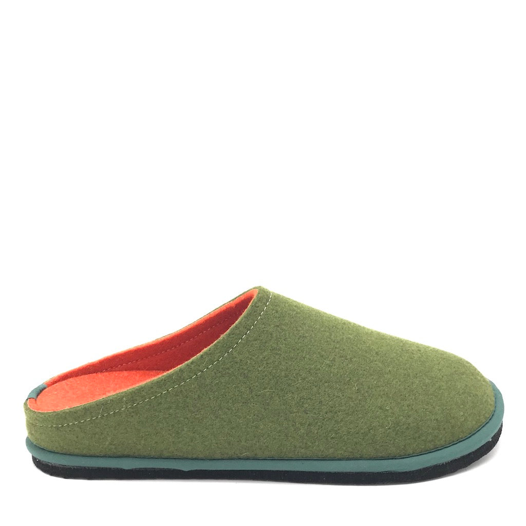 Zulian Calzature Ciabatta Easy bicolor muschio-arancione