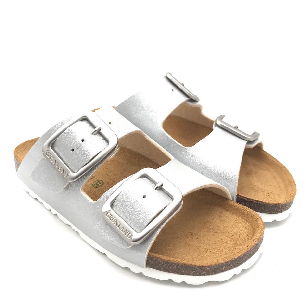 Zulian Calzature Ciabatta Sara Doppia Fibbia Argento