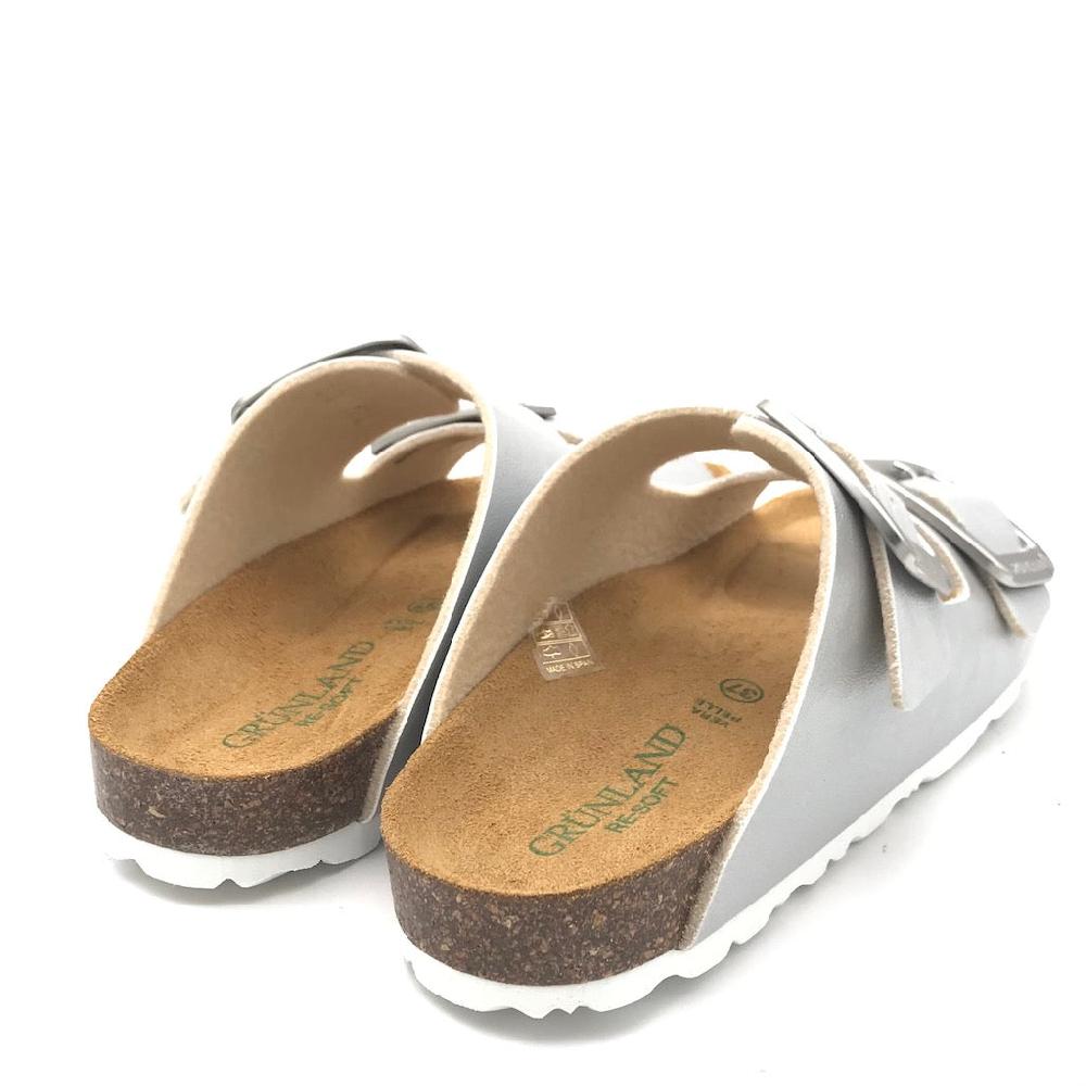 Zulian Calzature Ciabatta Sara Doppia Fibbia Argento