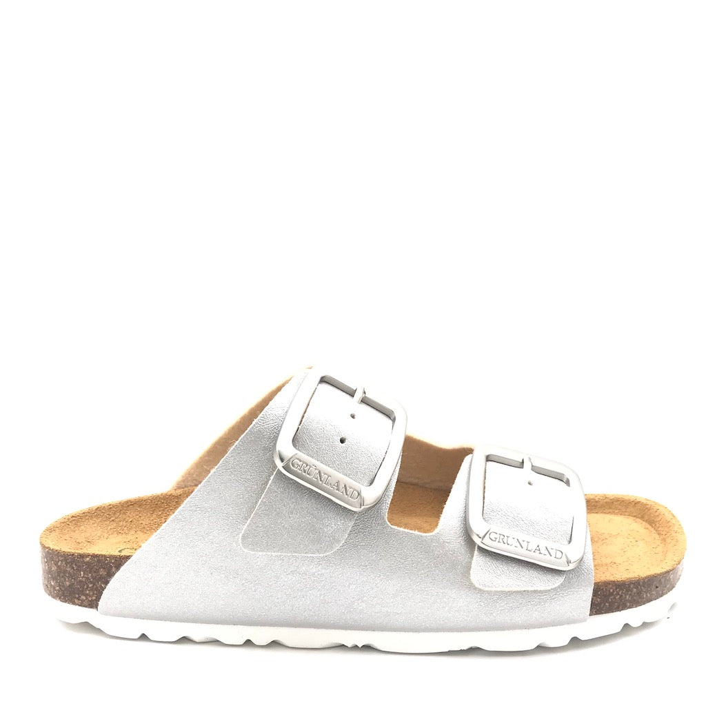 Zulian Calzature Ciabatta Sara doppia fibbia argento