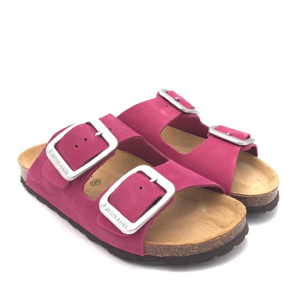 Zulian Calzature Ciabatta Sara Doppia Fibbia Nabuk Porpora