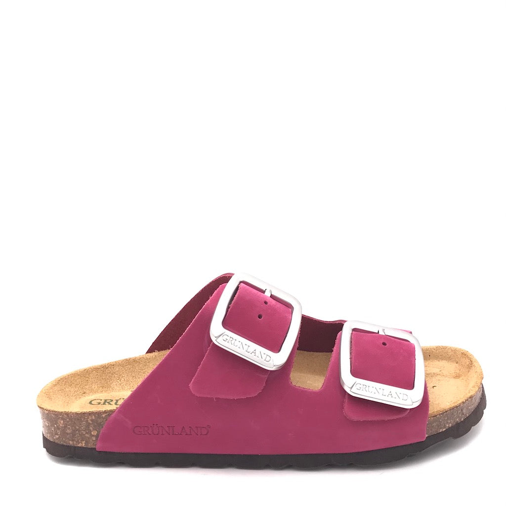 Zulian Calzature Ciabatta Sara doppia fibbia nabuk porpora