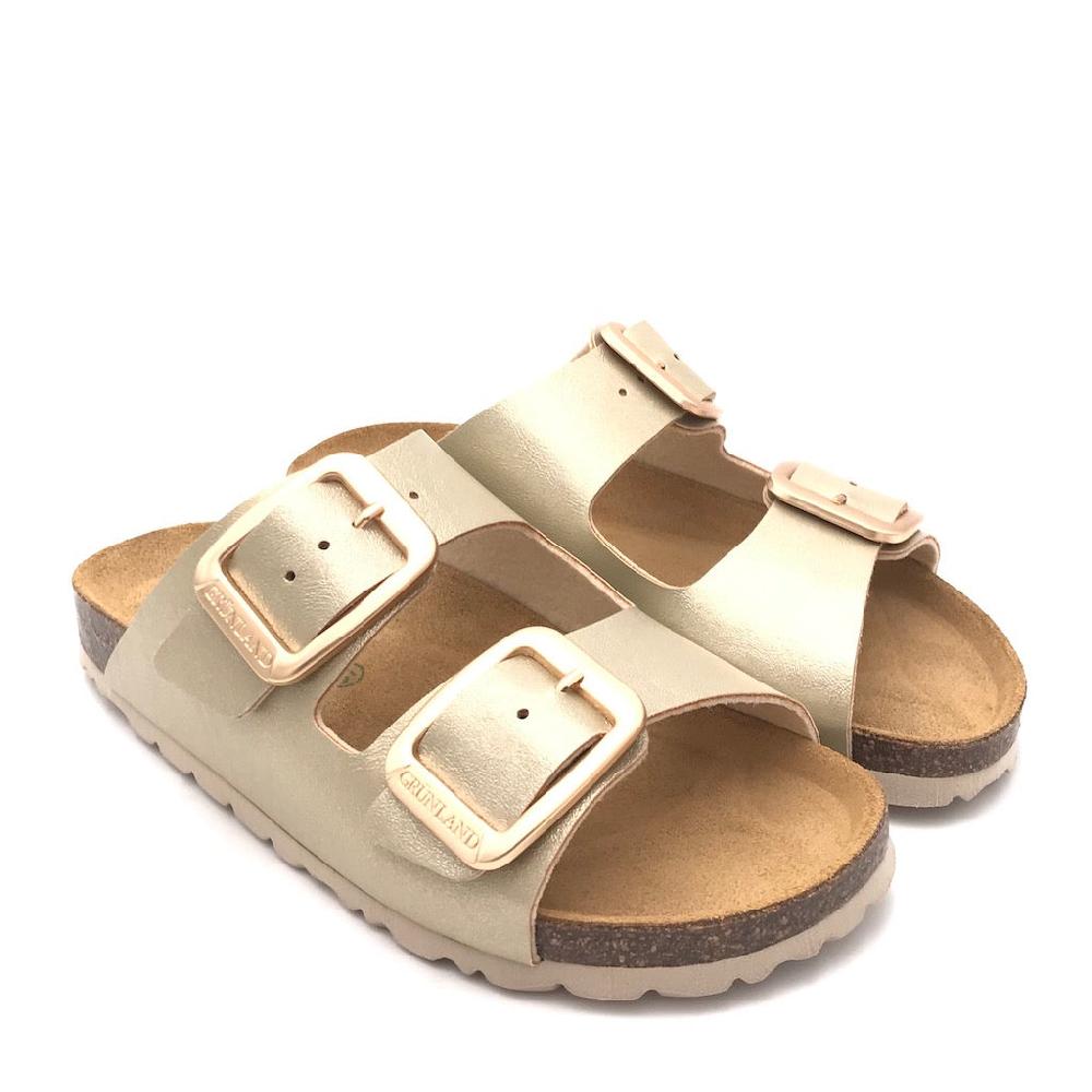 Zulian Calzature Ciabatta Sara Doppia Fibbia Platino