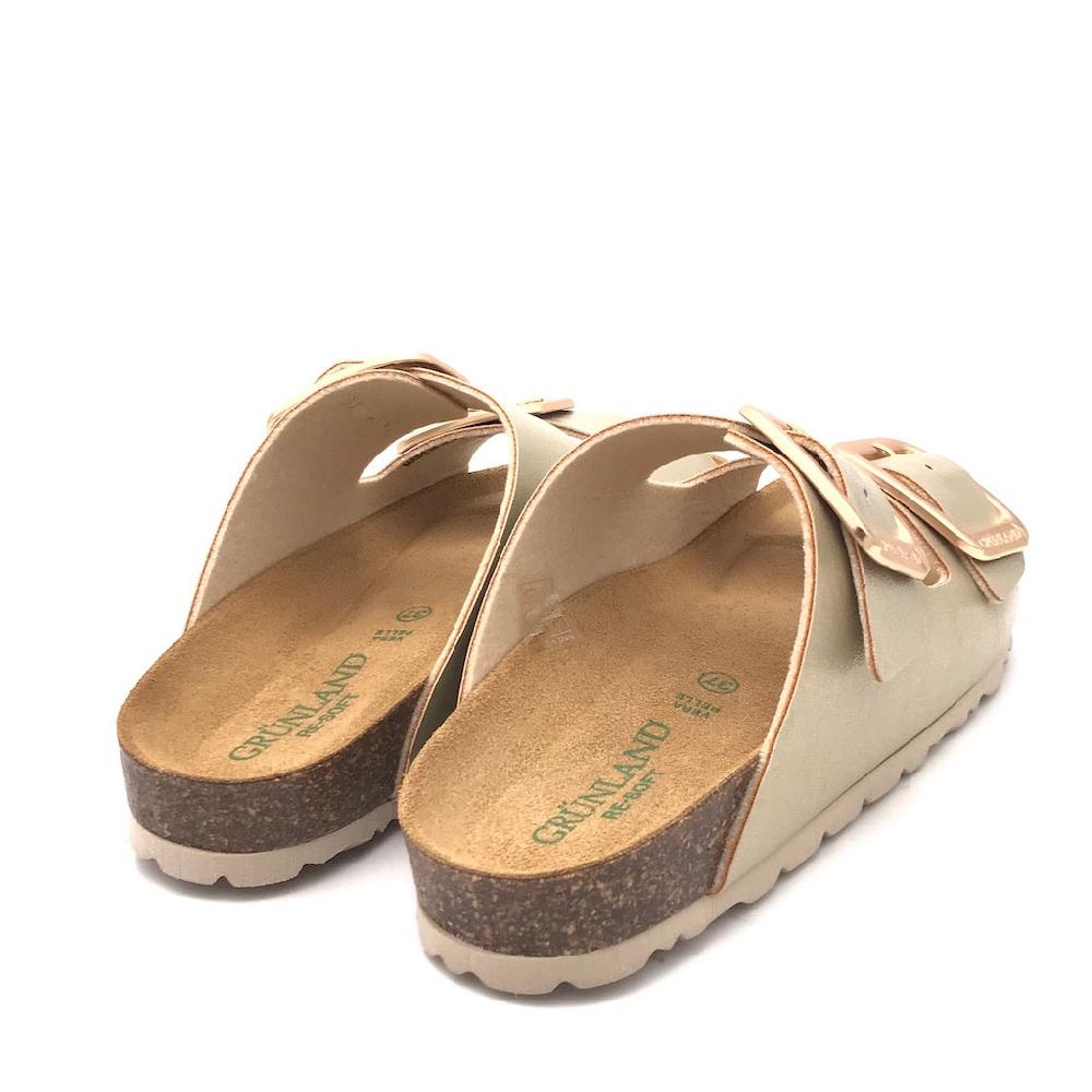 Zulian Calzature Ciabatta Sara Doppia Fibbia Platino