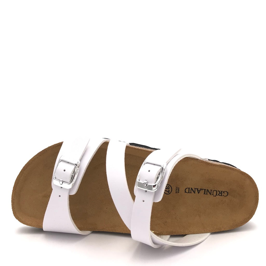 Zulian Calzature Ciabatta Sara Fascia Incrociata Bianca