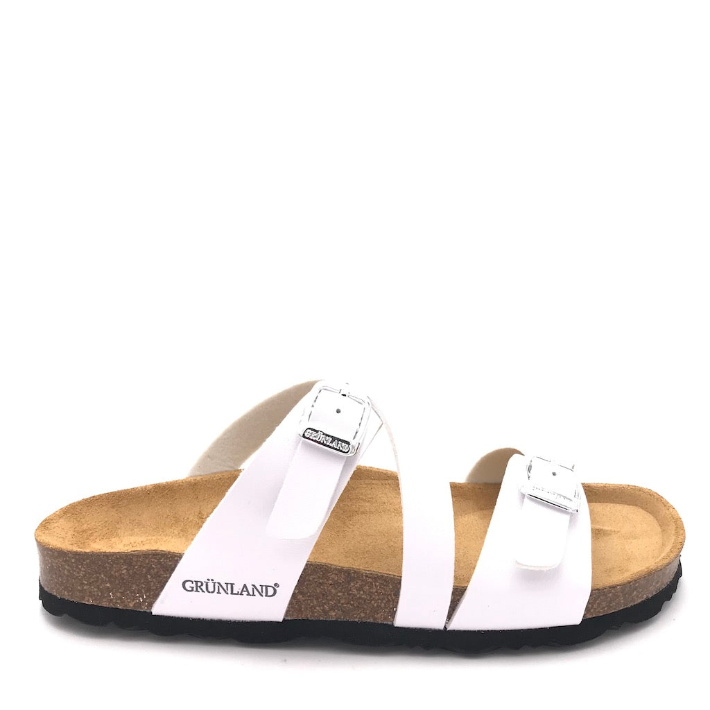 Zulian Calzature Ciabatta Sara fascia incrociata bianca