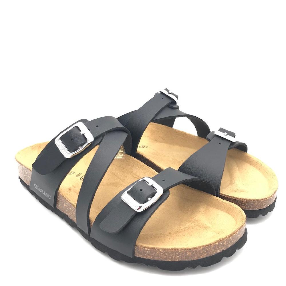 Zulian Calzature Ciabatta Sara Fascia Incrociata Nera