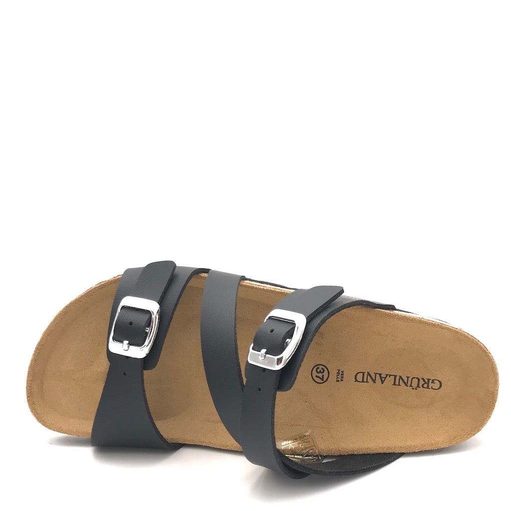 Zulian Calzature Ciabatta Sara Fascia Incrociata Nera