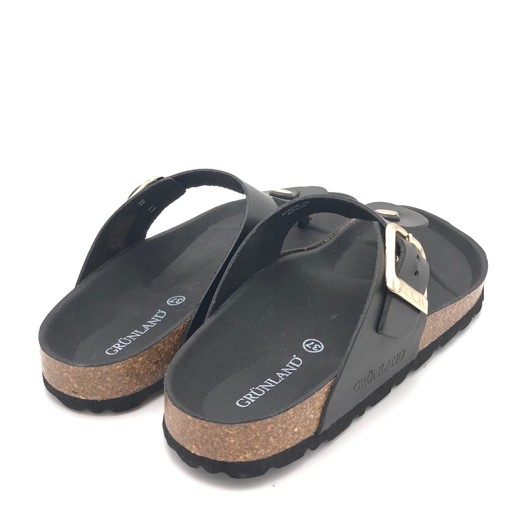 Zulian Calzature Ciabatta Sara Infradito Pelle Nera