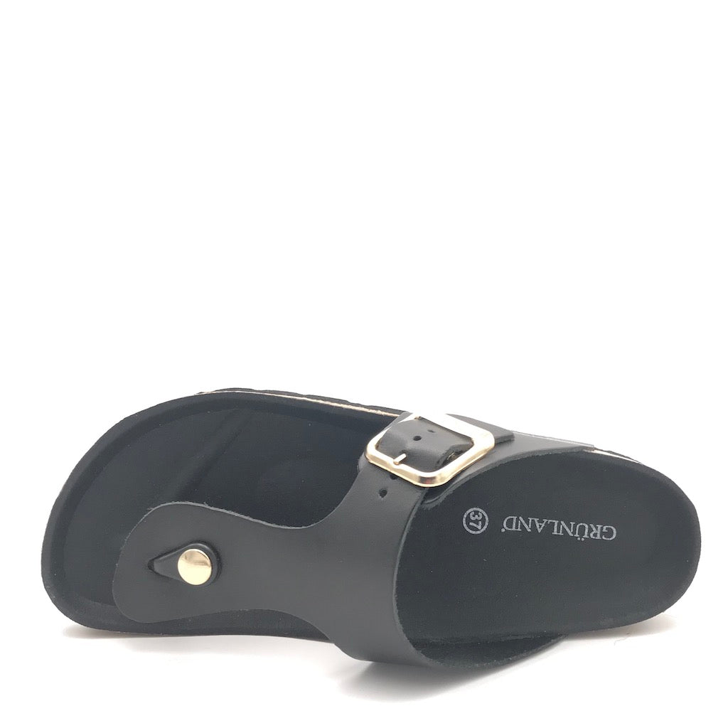 Zulian Calzature Ciabatta Sara Infradito Pelle Nera