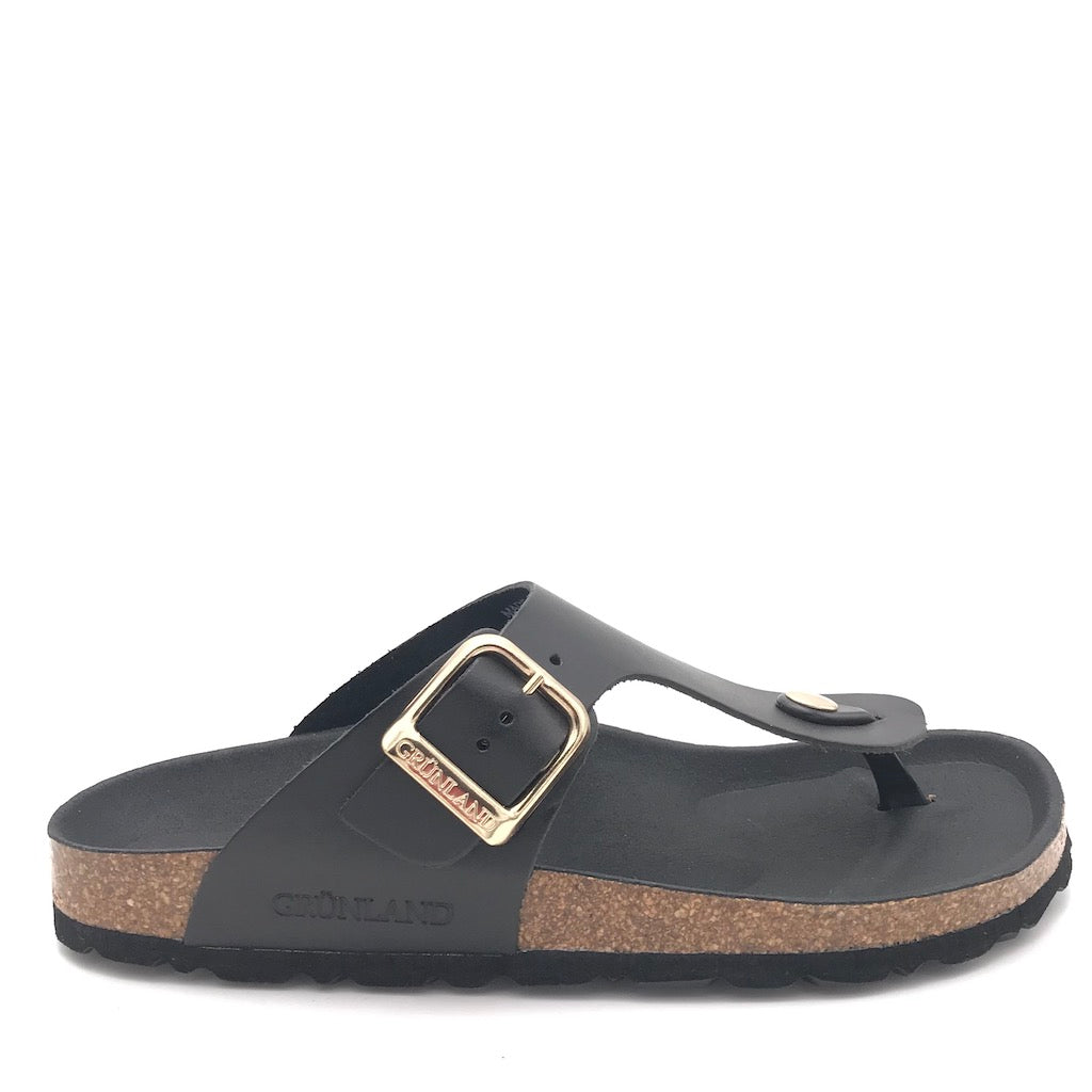 Zulian Calzature Ciabatta Sara infradito pelle nera