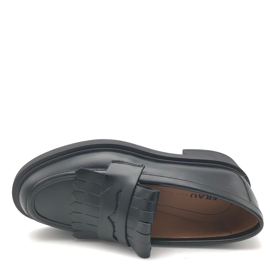 Zulian Calzature Mocassino College Frangia In Pelle Nera