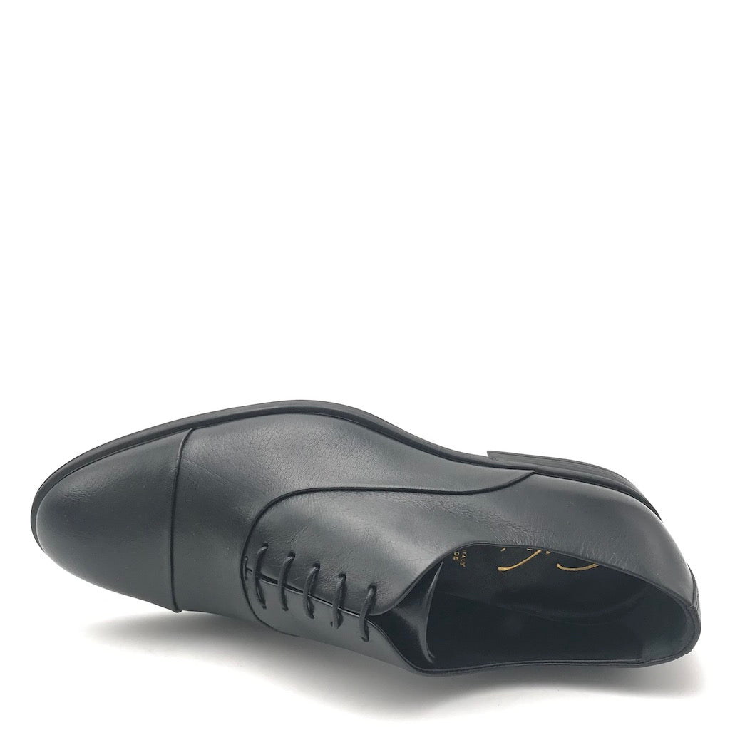 Zulian Calzature Stringata Francesina Semilucida Nera