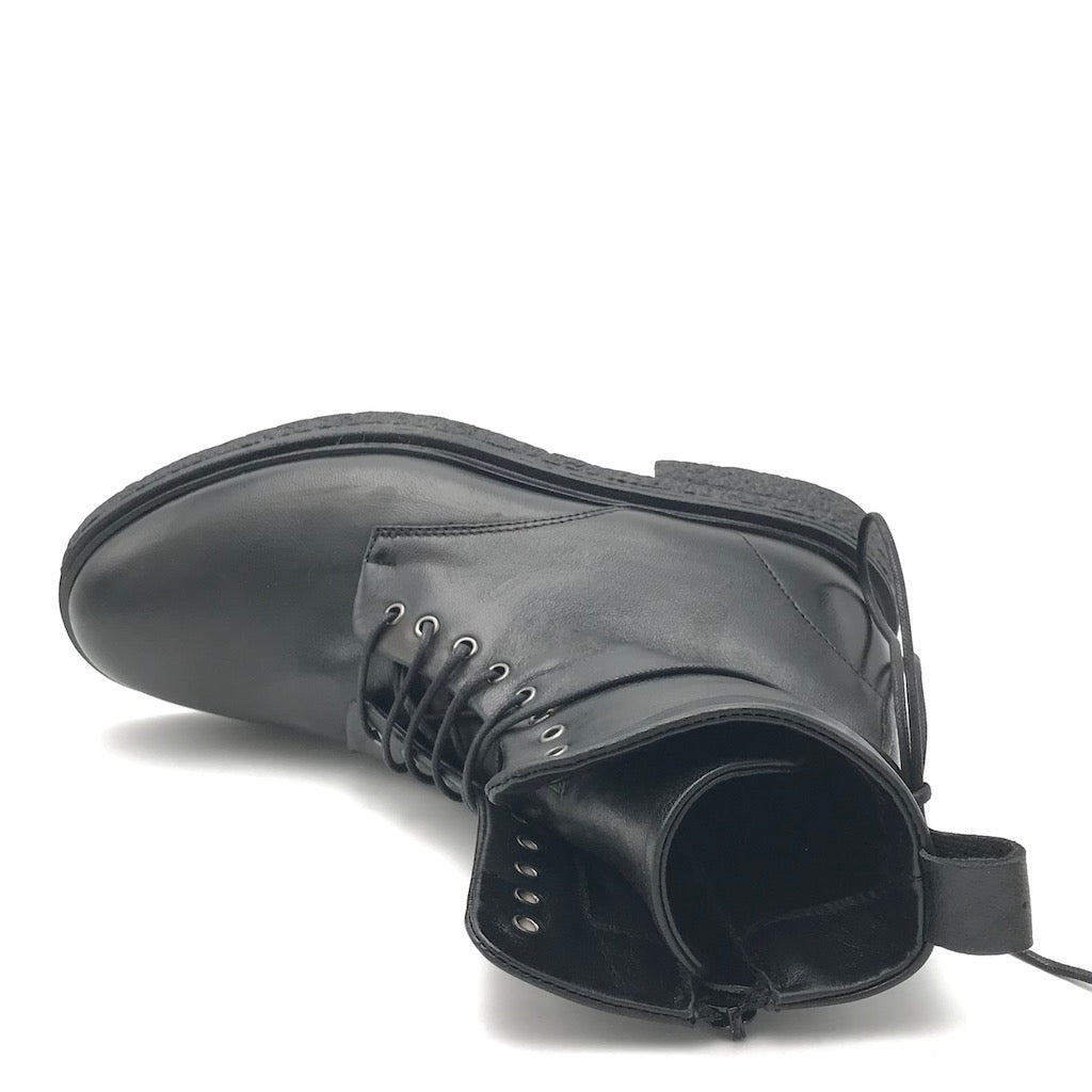 Zulian Calzature Anfibio In Pelle Nera