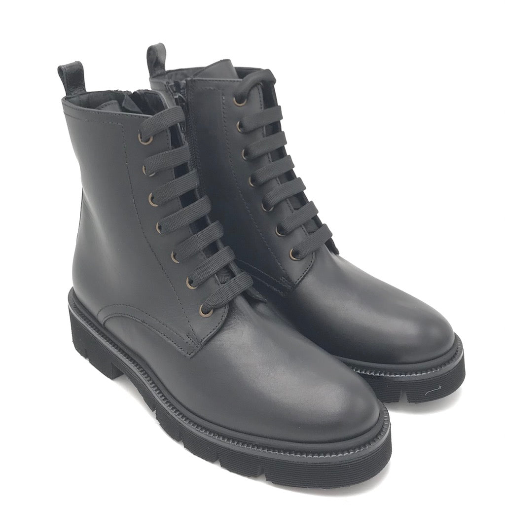 Zulian Calzature Anfibio In Vitello Nero