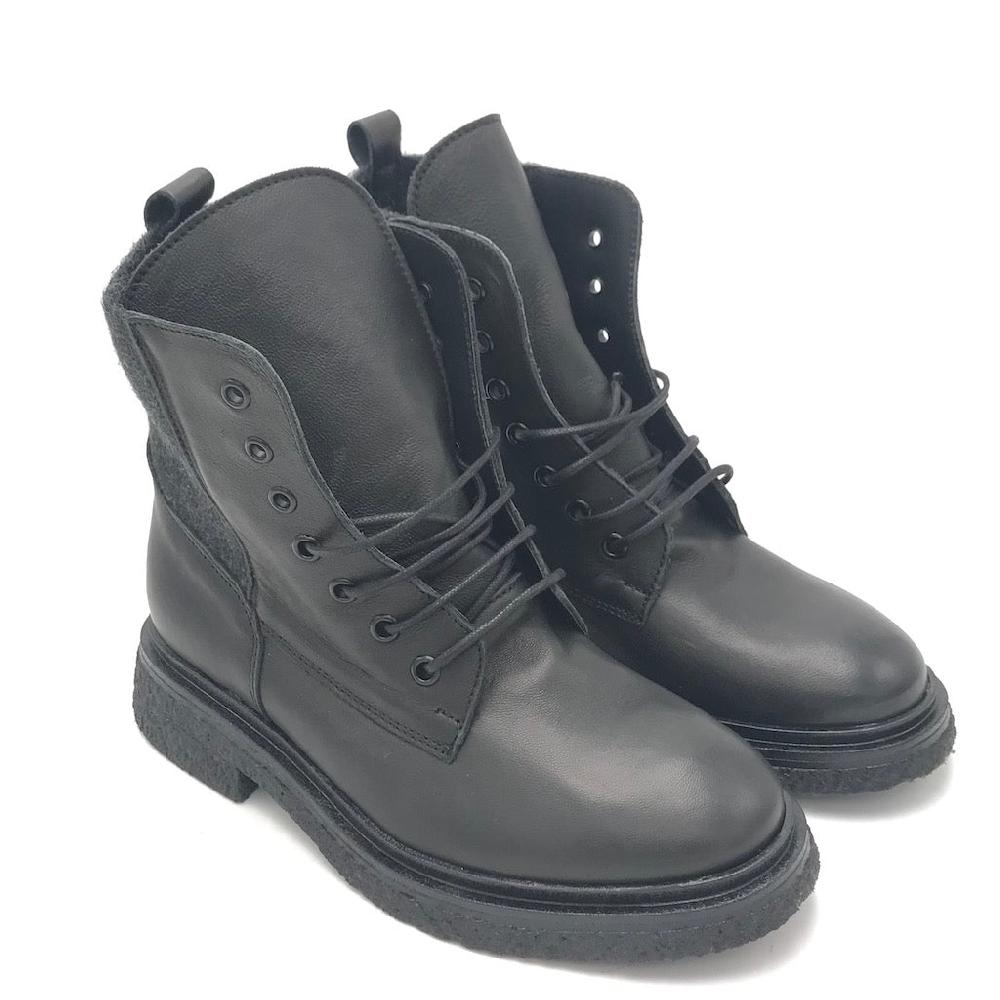 Zulian Calzature Anfibio Kipp In Pelle Nera