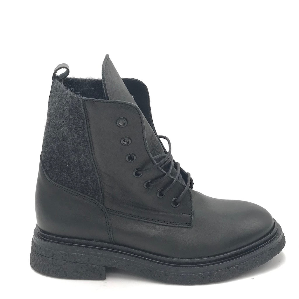 Zulian Calzature Anfibio Kipp in pelle nera