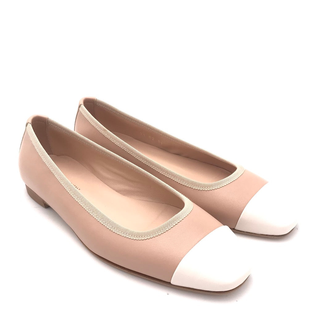 Zulian Calzature Ballerina Bi-colore Cipria