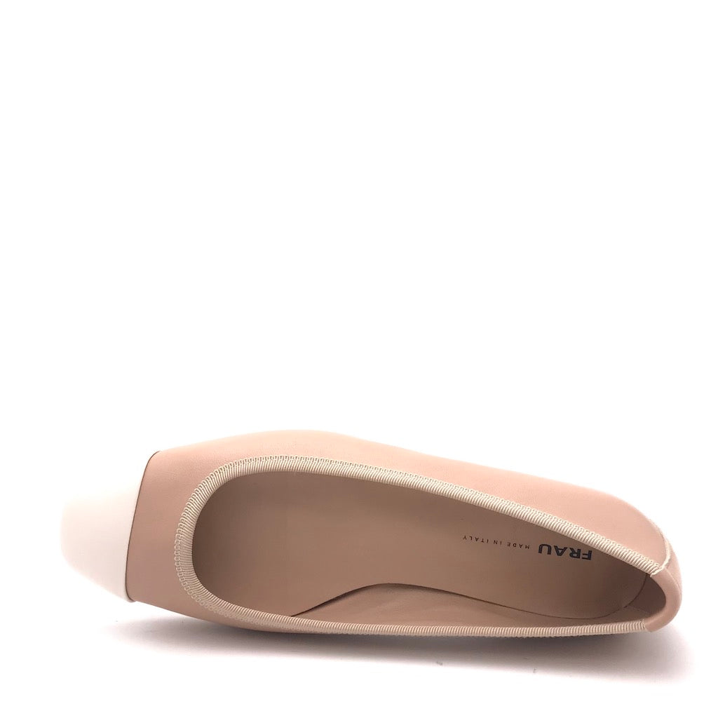 Zulian Calzature Ballerina Bi-colore Cipria