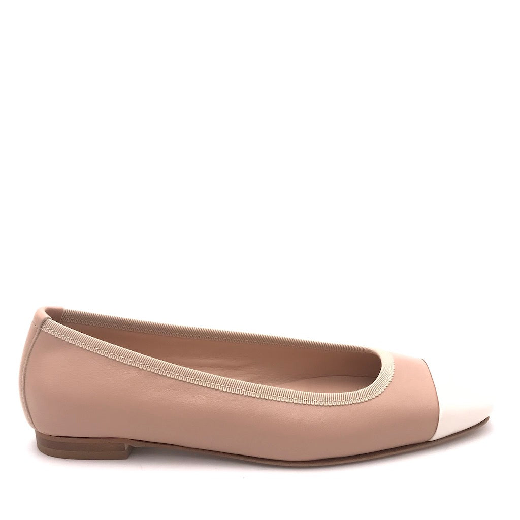 Zulian Calzature Ballerina bi-colore cipria