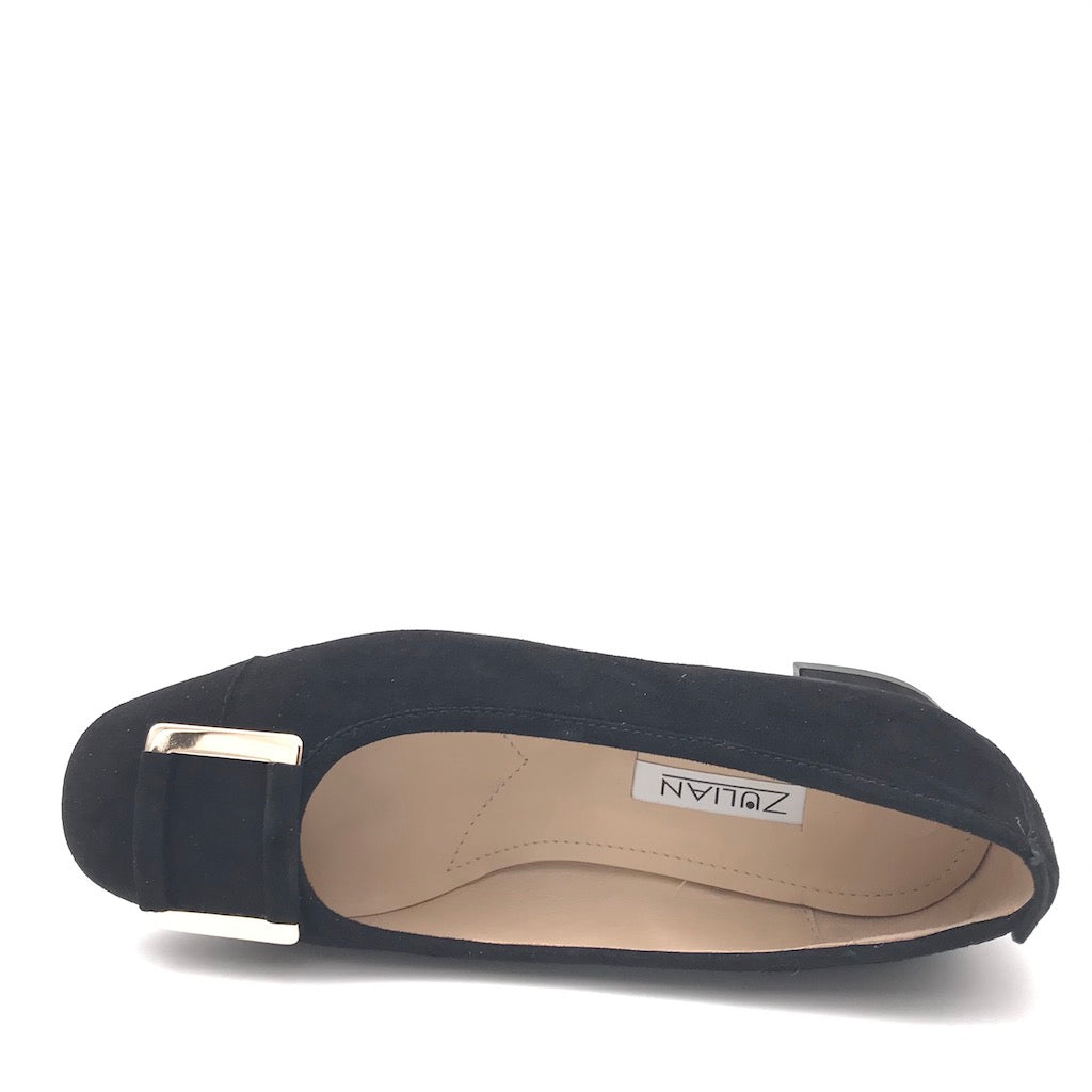 Zulian Calzature Ballerina In Camoscio Nero