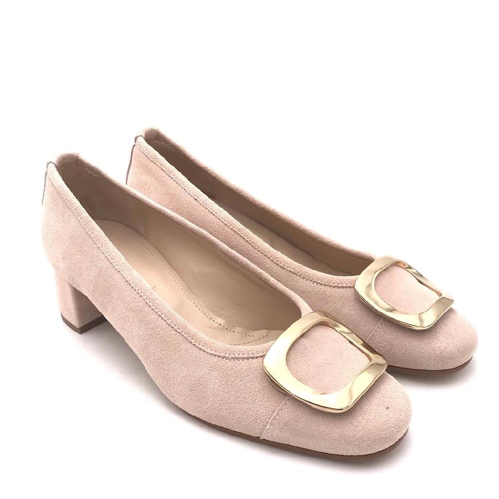 Zulian Calzature Ballerina In Camoscio Pesca