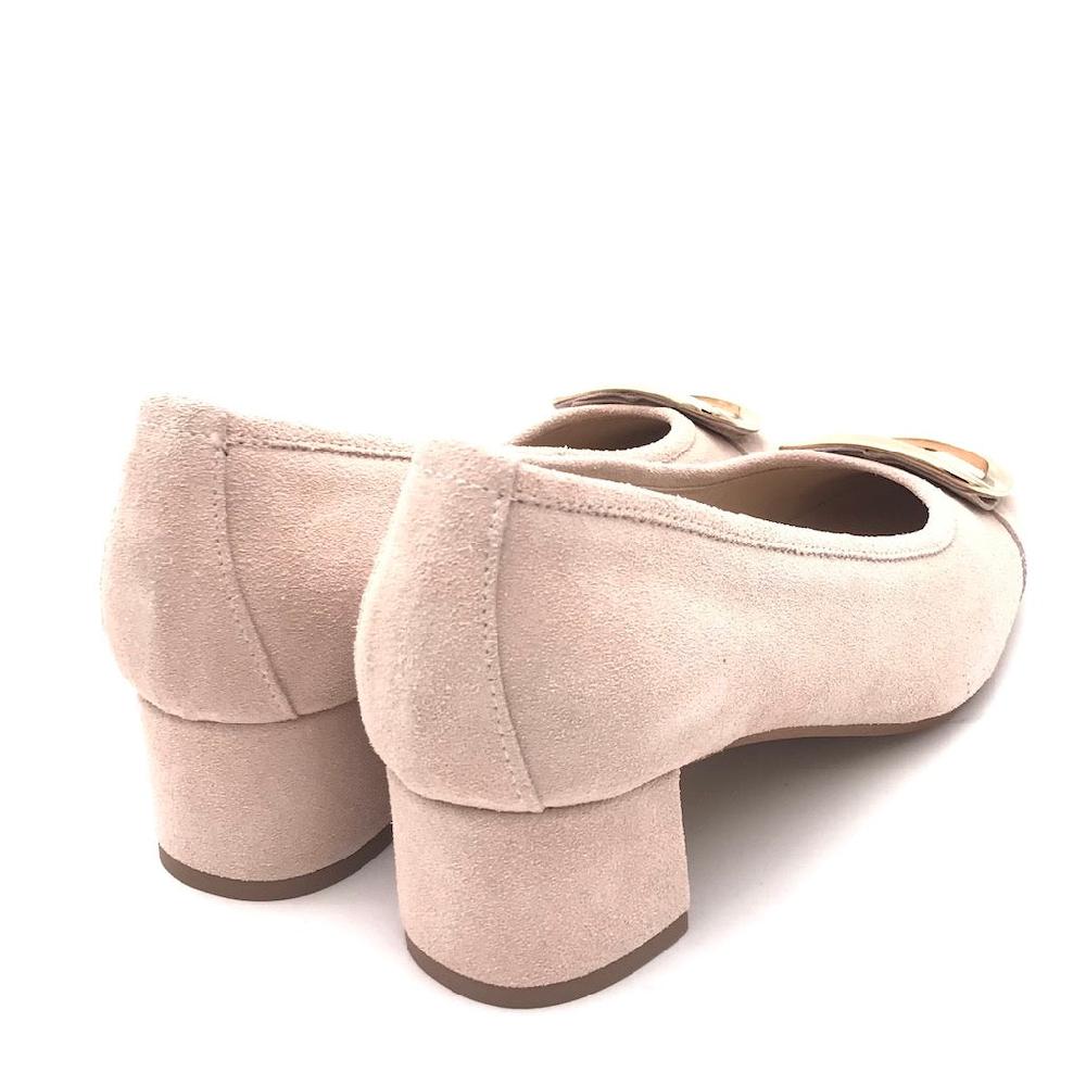 Zulian Calzature Ballerina In Camoscio Pesca