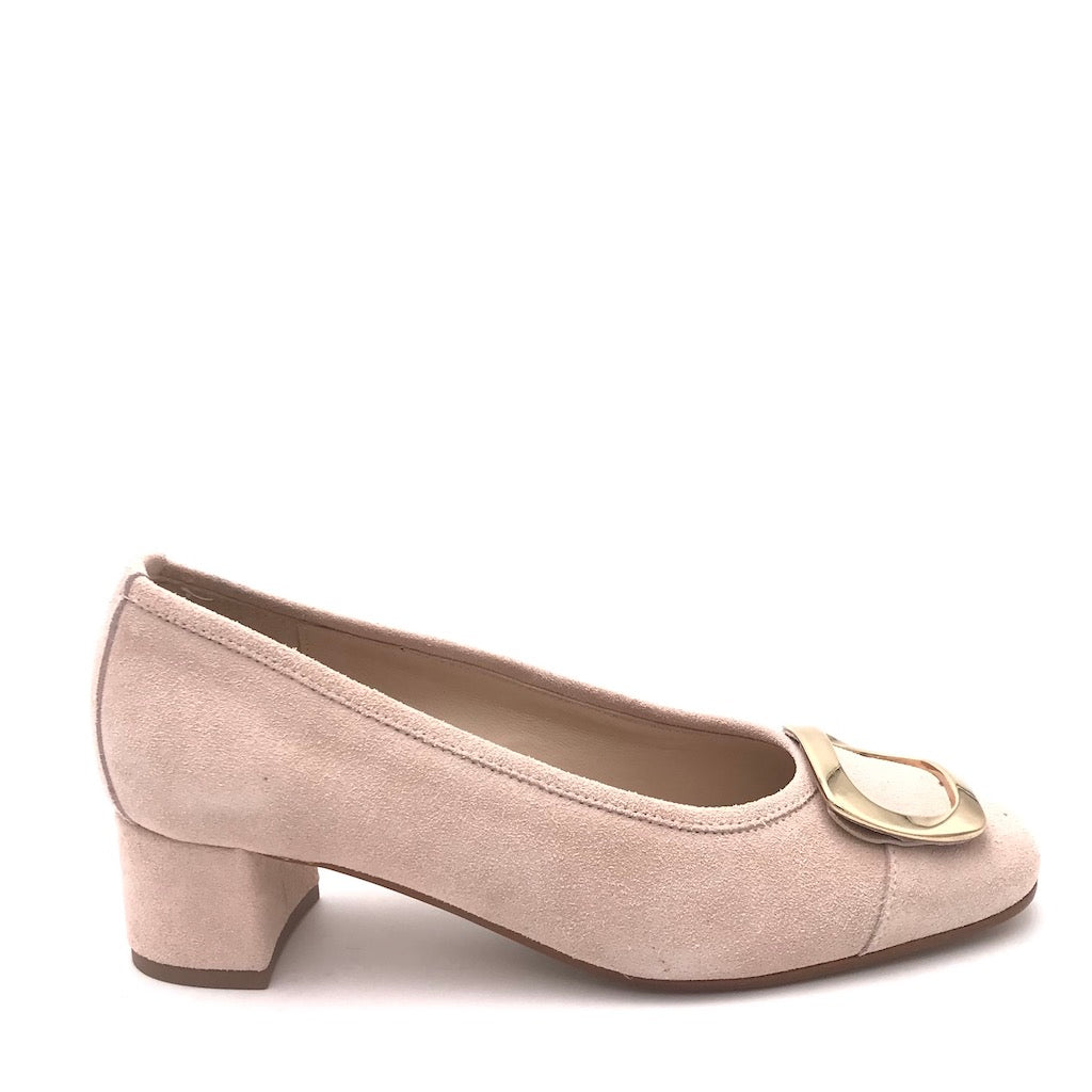 Zulian Calzature Ballerina in camoscio pesca