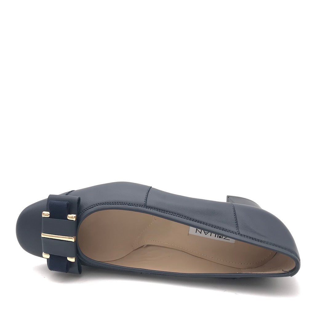Zulian Calzature Ballerina In Pelle Blu