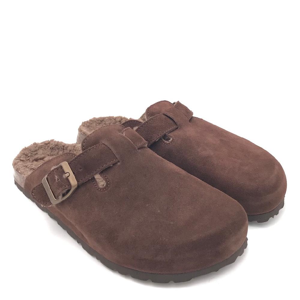 Zulian Calzature Ciabatta Bobo Shearling Marrone