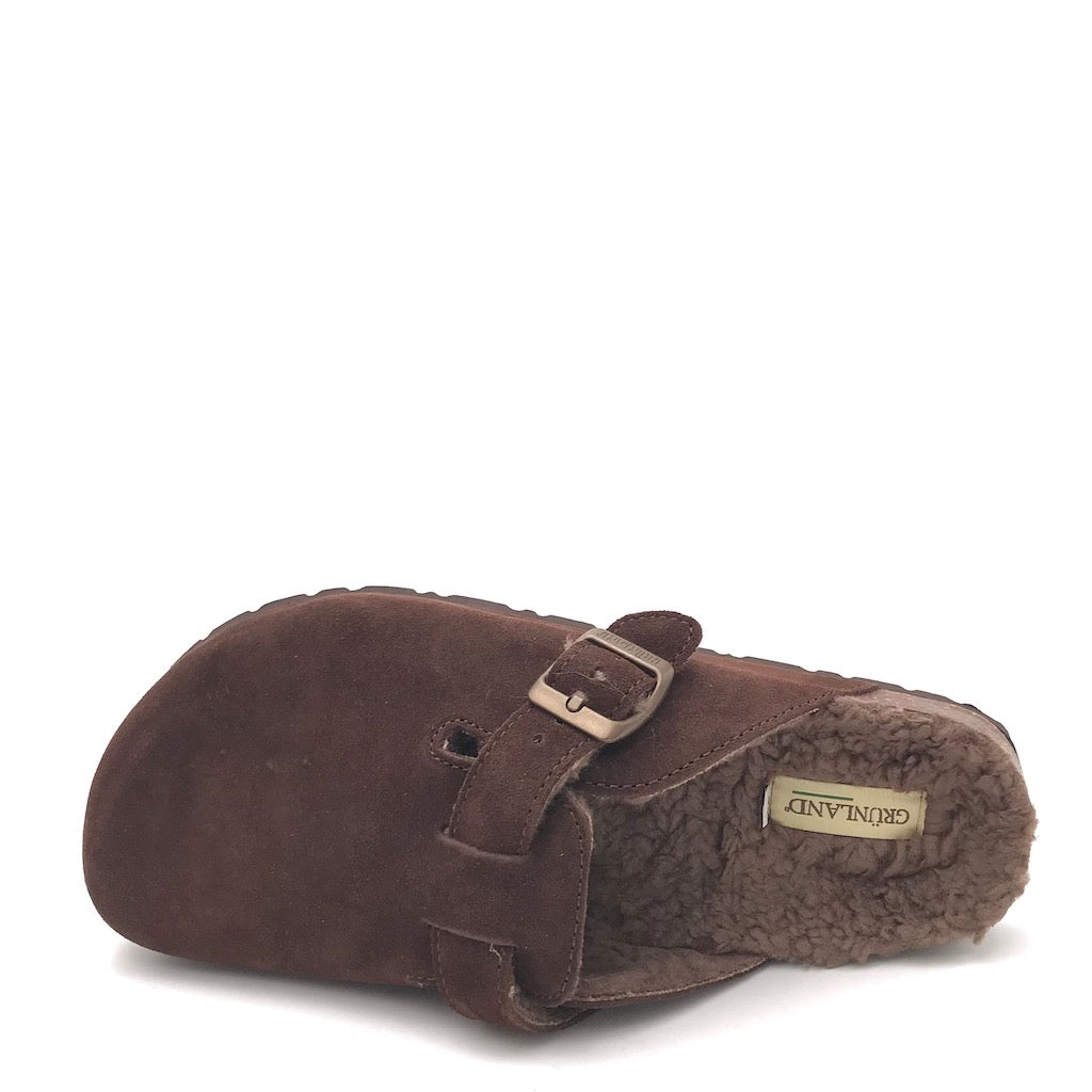 Zulian Calzature Ciabatta Bobo Shearling Marrone