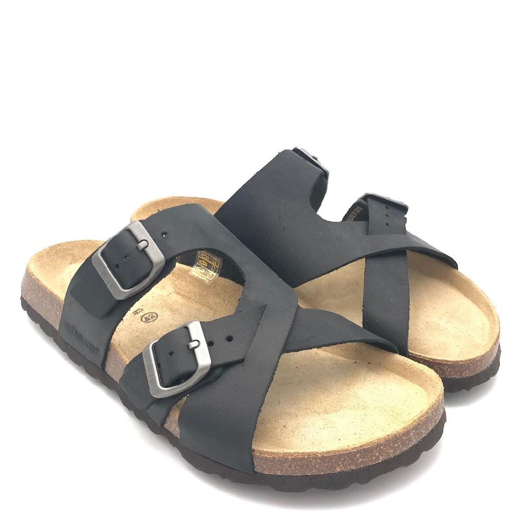 Zulian Calzature Ciabatta Incrociata Bobo Nera