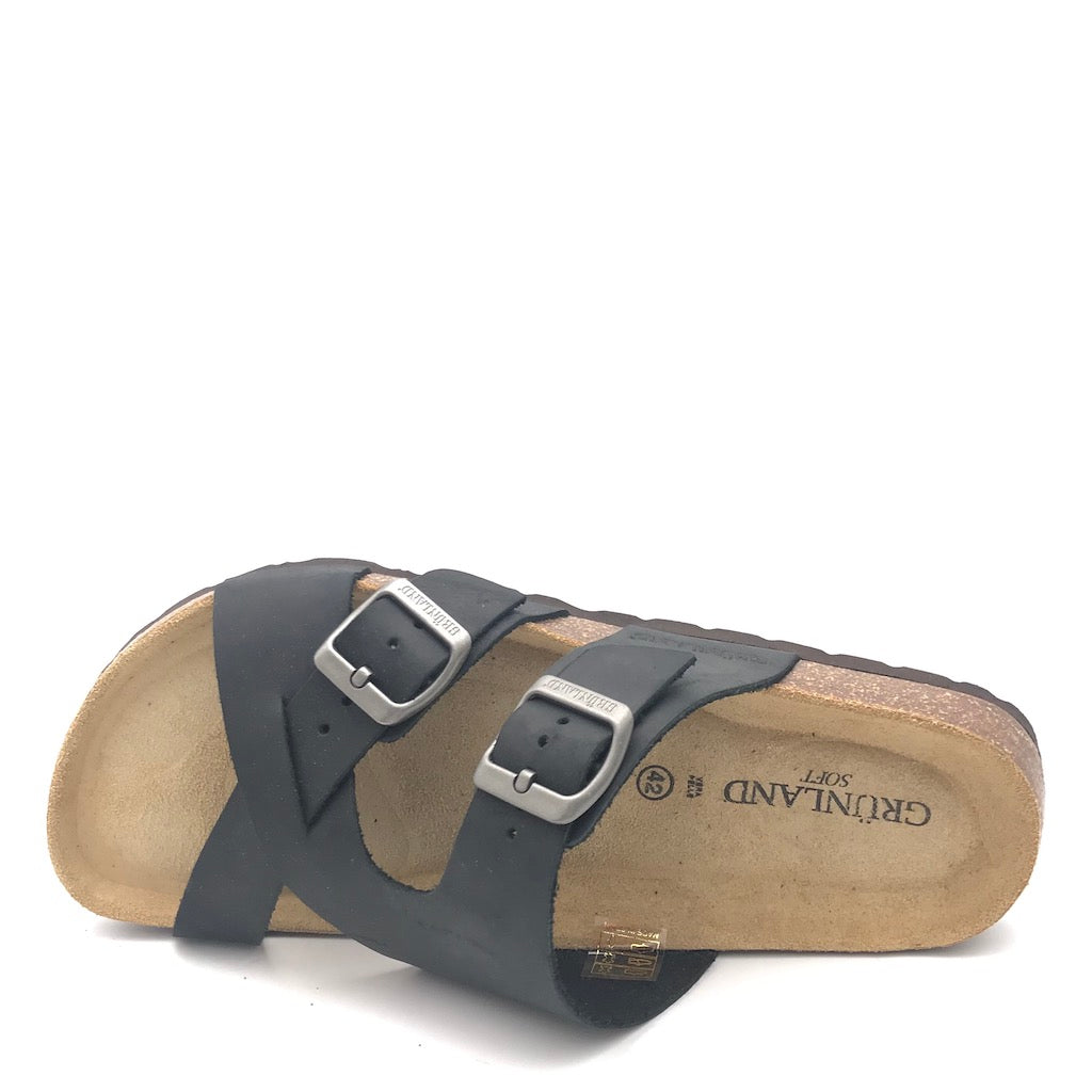 Zulian Calzature Ciabatta Incrociata Bobo Nera