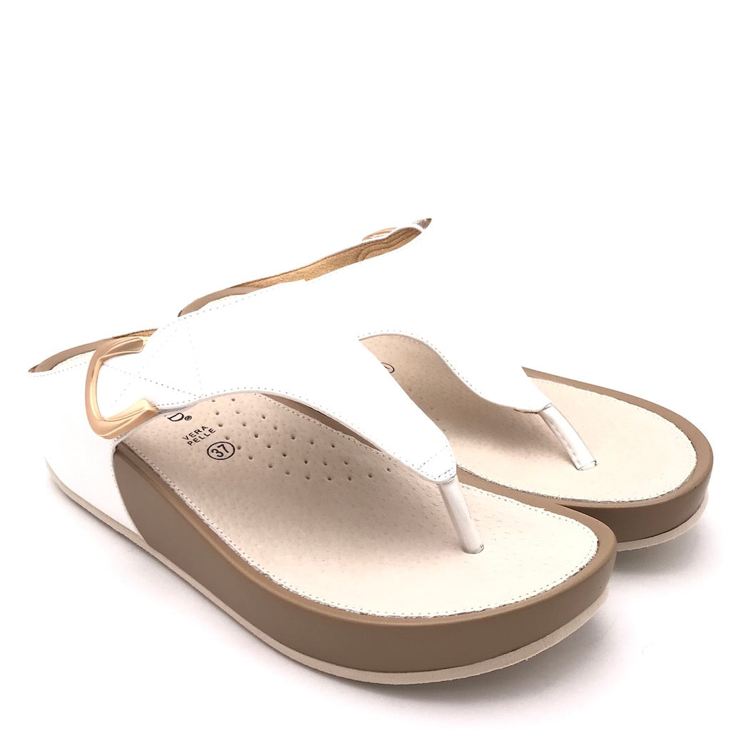 Zulian Calzature Ciabatta Infradito Dira Bianca