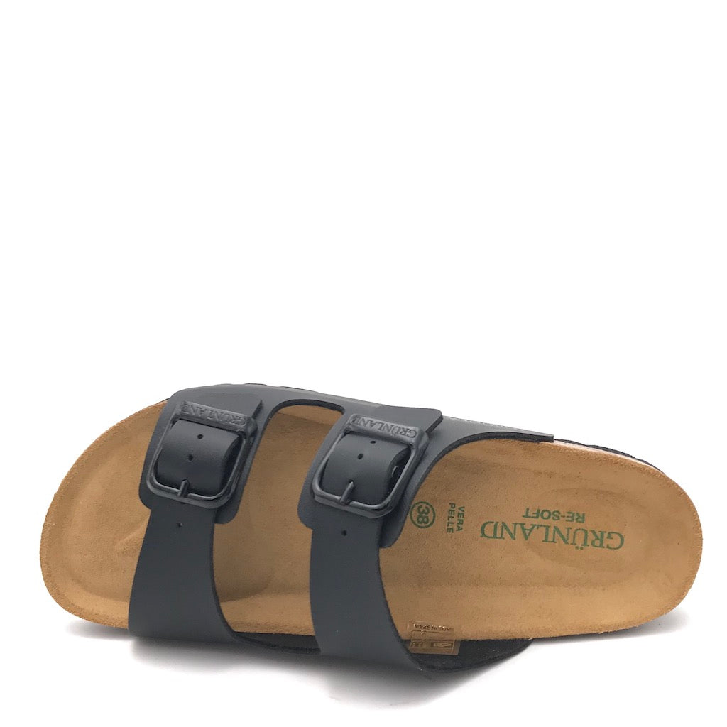 Zulian Calzature Ciabatta Sara Doppia Fibbia Nera