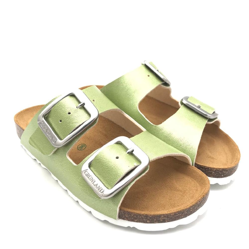 Zulian Calzature Ciabatta Sara Doppia Fibbia Verde