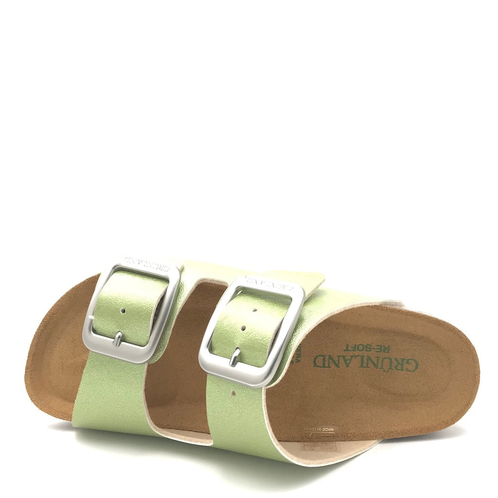 Zulian Calzature Ciabatta Sara Doppia Fibbia Verde