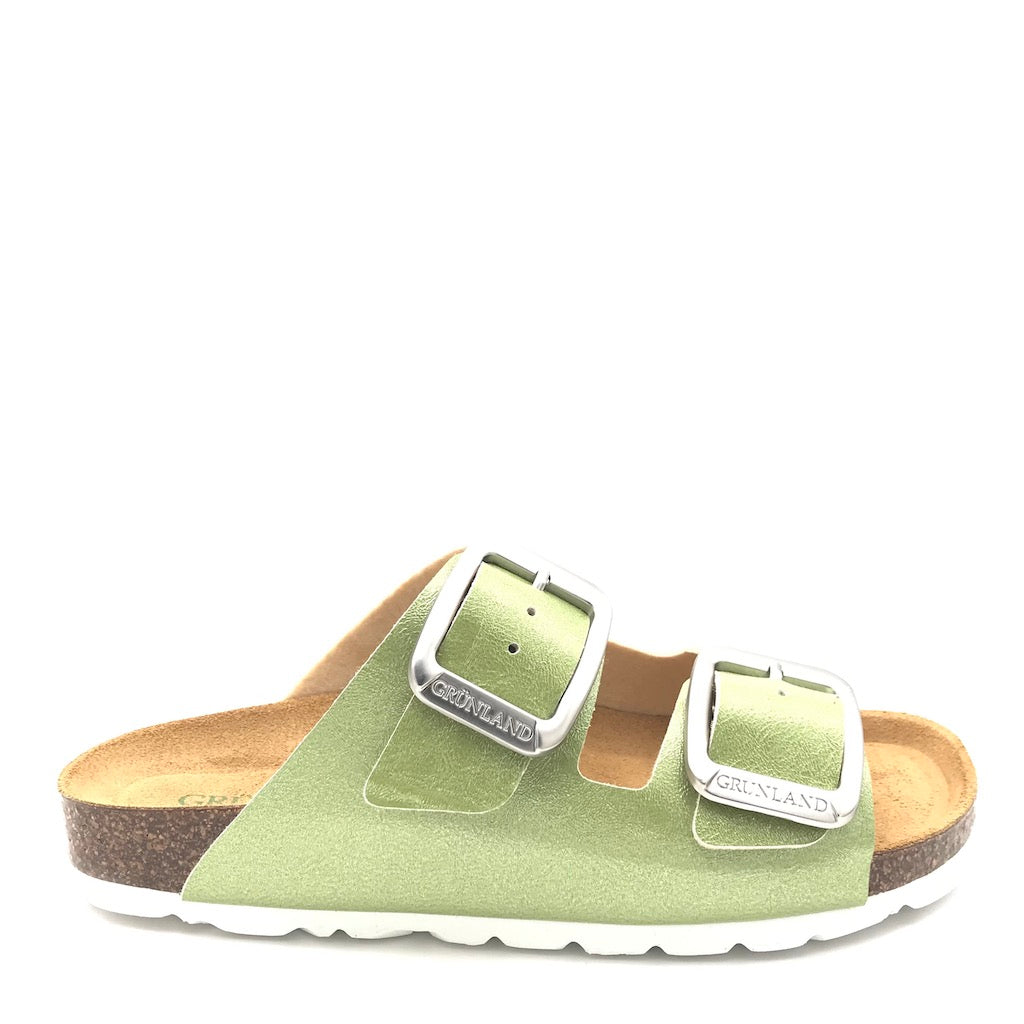 Zulian Calzature Ciabatta Sara doppia fibbia verde