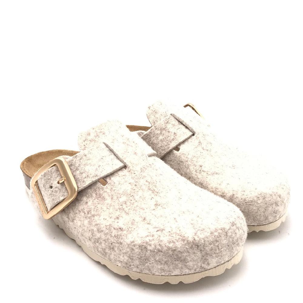 Zulian Calzature Ciabatta Sara In Lana Cotta Marmo